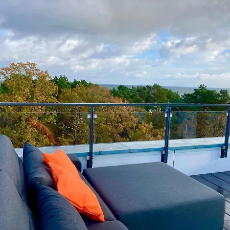 דירה Penthouse Mit Dachterrasse, Meerblick, Klimaanlage, Gasgrill, Kamin, Luxus-design-apartment, 2 Minuten Zum *