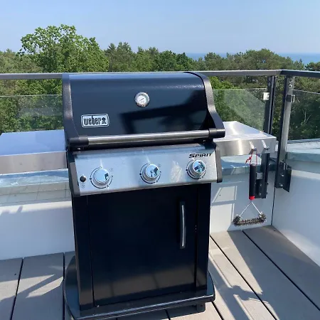 公寓 Penthouse Mit Kamin, Dachterrasse, Meerblick, Gasgrill, Klimaanlage, Luxus-design-apartment, 2 Minuten Zum