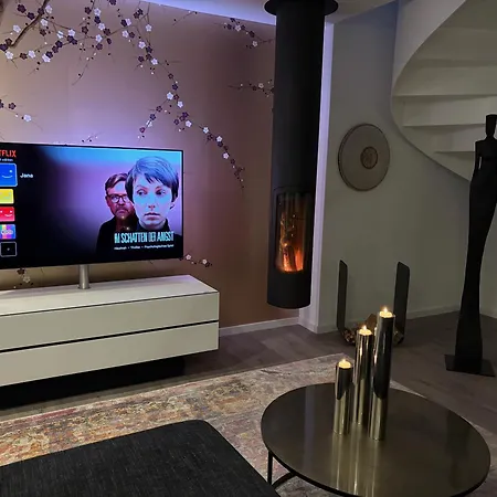 Apartamento Penthouse Mit Dachterrasse, Meerblick, Klimaanlage, Gasgrill, Kamin, Luxus-design-apartment, 2 Minuten Zum *