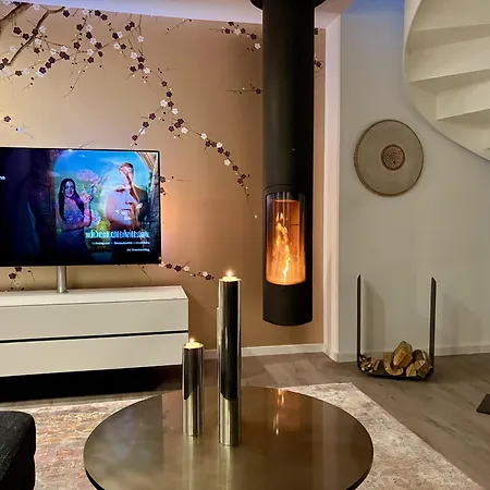 Penthouse Mit Kamin, Dachterrasse, Meerblick, Gasgrill, Klimaanlage, Luxus-design-apartment, 2 Minuten Zum * Binz